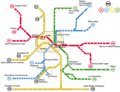 Plan of the RER, Regional Express Network, in Paris RER - Paris